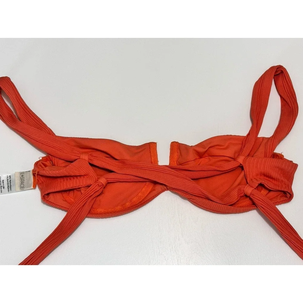 L*Space Nikita Underwire Top Small Bitsy Cut French High Bottom XS Bikini Orange